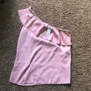 NWT pink one shoulder blouse
